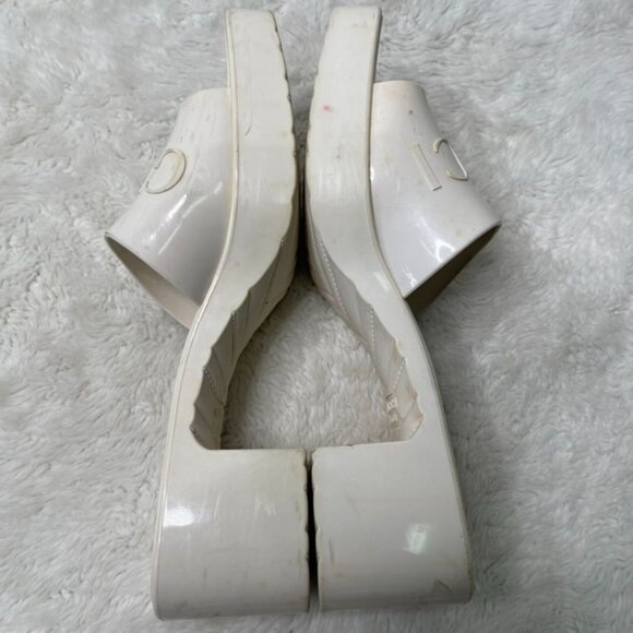 GUCCI Women's White Heeled Square Toe Slide Sandals Shoes Size 39 - Picture 9 of 16